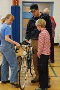 Receiving bikes in gym